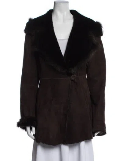Pre-owned Blue Duck Shearling Jacket In Brown