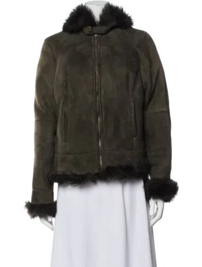 Pre-owned Blue Duck Shearling Jacket In Green