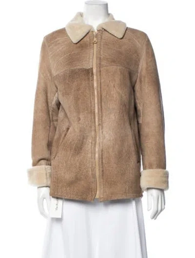 Pre-owned Blue Duck Shearling Jacket In Neutrals