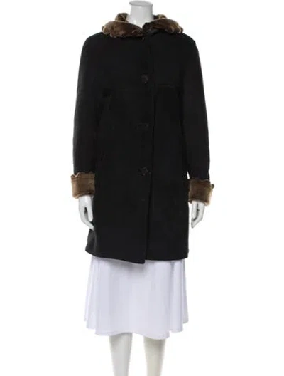 Pre-owned Blue Duck Vintage 1990's Fur Coat In Black