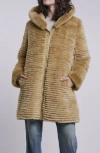 Blue Duck Water Resistant Reversible Genuine Shearling 700 Fill Power Down Coat In Brown