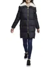 Blue Duck Down Coat In Black In Black