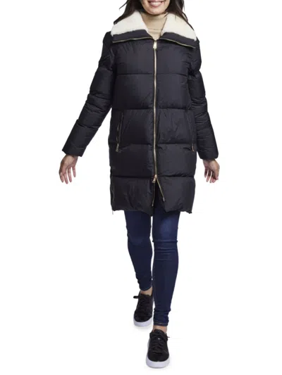 Blue Duck Down Coat In Black