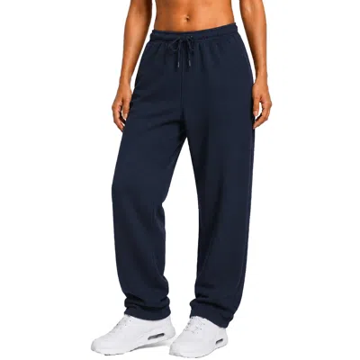 Blue Ice Base Supply Women's Loose Fit Classic Fleece Sweatpants With Open Bottom In Blue
