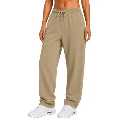 Blue Ice Base Supply Women's Loose Fit Classic Fleece Sweatpants With Open Bottom In Neutral