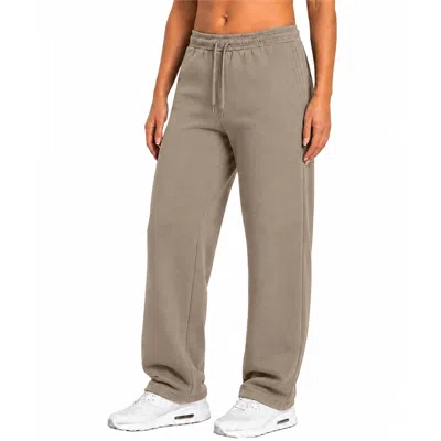 Blue Ice Blu Rock Women's Loose Fit Tech Fleece Performance Sweatpants With Open Bottom In Brown