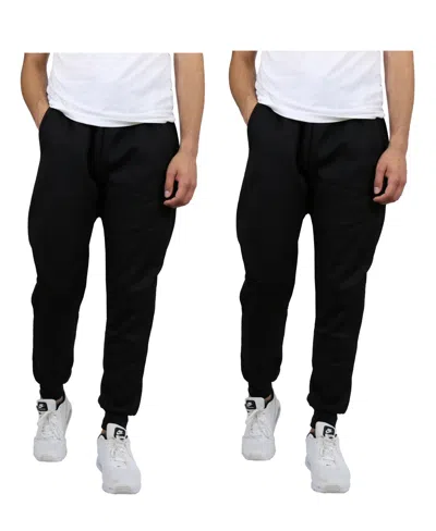 Blue Ice Men's 2-pack Fleece-lined Jogger Sweatpants In Black