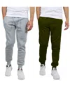 Blue Ice Men's 2-pack Fleece-lined Jogger Sweatpants In Heather Gray,olive
