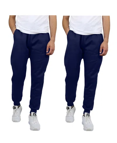 Blue Ice Men's 2-pack Fleece-lined Jogger Sweatpants In Navy