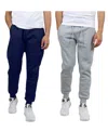 Blue Ice Men's 2-pack Fleece-lined Jogger Sweatpants In Navy,heather Gray