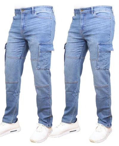 Blue Ice Men's 2-pack Stretch Cargo Pocket Jeans In Blue