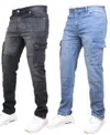 Blue Ice Men's Stretch Cargo Pocket Jeans-2 Pack In Multi