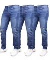 Blue Ice Men's 3-pack Stretch Ripped Jeans In Blue