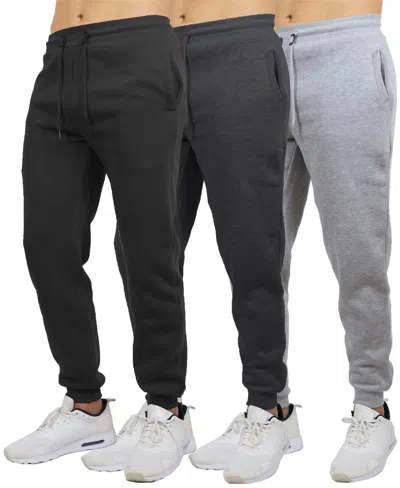 Blue Ice Men's Big & Tall Regular-fit Jogger Sweatpants, 3-pack In Black
