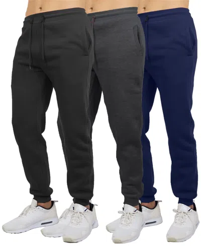 Blue Ice Men's Big & Tall Regular-fit Jogger Sweatpants, 3-pack In Black