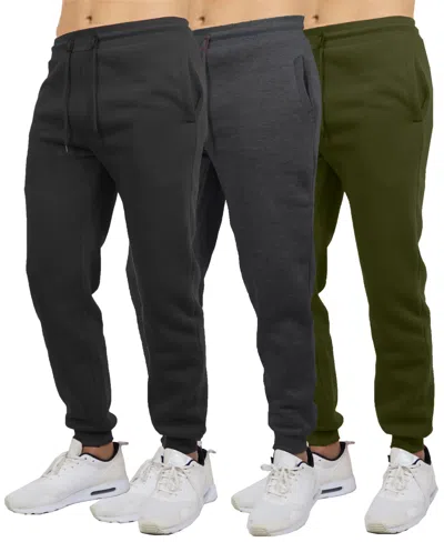 Blue Ice Men's Big & Tall Regular-fit Jogger Sweatpants, 3-pack In Multi