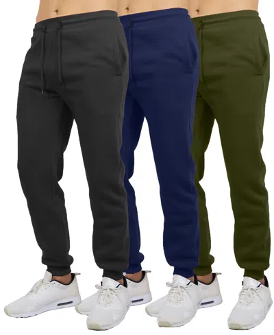 Blue Ice Men's Big & Tall Regular-fit Jogger Sweatpants, 3-pack In Multi