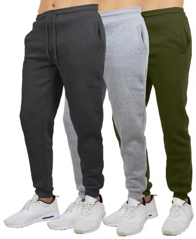 Blue Ice Men's Big & Tall Regular-fit Jogger Sweatpants, 3-pack In Multi