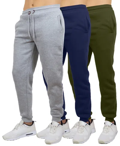 Blue Ice Men's Big & Tall Regular-fit Jogger Sweatpants, 3-pack In Multi