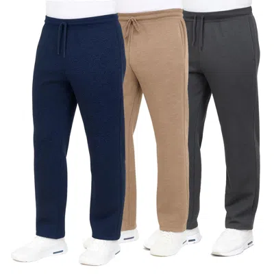Blue Ice Men's Classic Heavyweight Fleece Sweatpants With Open Bottom - 3 Pack In Multi