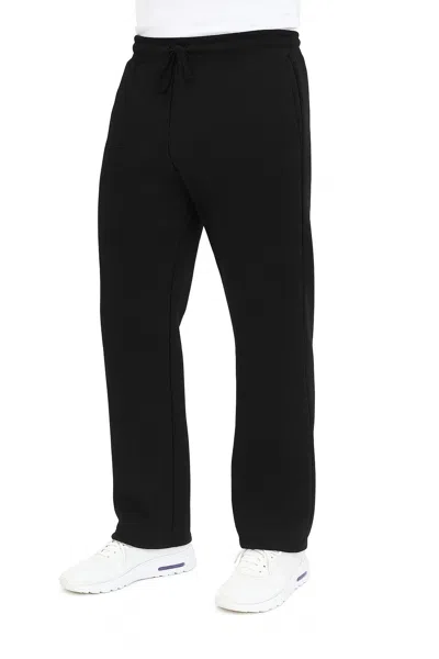 Blue Ice Men's Classic Heavyweight Fleece Sweatpants With Open Bottom In Black