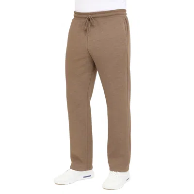 Blue Ice Men's Classic Heavyweight Fleece Sweatpants With Open Bottom In Brown