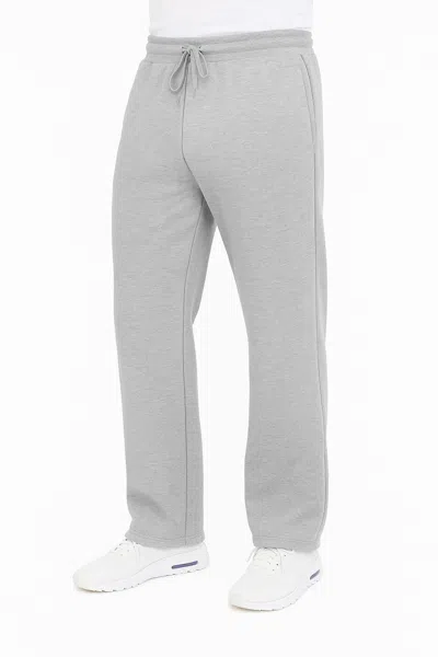 Blue Ice Men's Classic Heavyweight Fleece Sweatpants With Open Bottom In Gray