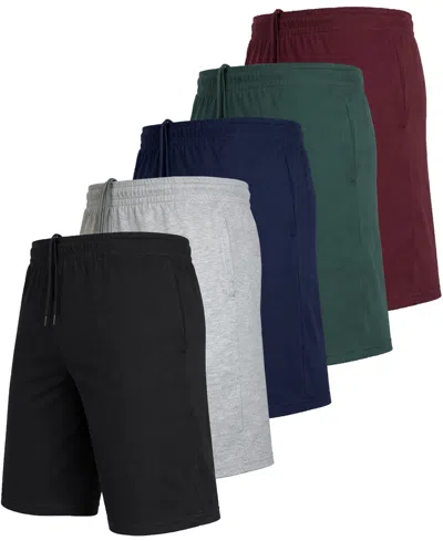 Blue Ice Men' Cotton Blend Lounge Shorts 5-pack In Multi