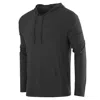 Blue Ice Men's Cotton Lightweight Casual Pullover Drawstring Hoodie With Pocket In Black