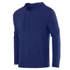 Blue Ice Men's Cotton Lightweight Casual Pullover Drawstring Hoodie With Pocket In Blue
