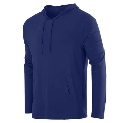Blue Ice Men's Cotton Lightweight Casual Pullover Drawstring Hoodie With Pocket In Blue