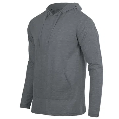 Blue Ice Men's Cotton Lightweight Casual Pullover Drawstring Hoodie With Pocket In Gray