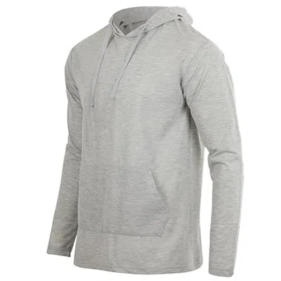 Blue Ice Men's Cotton Lightweight Casual Pullover Drawstring Hoodie With Pocket In Gray