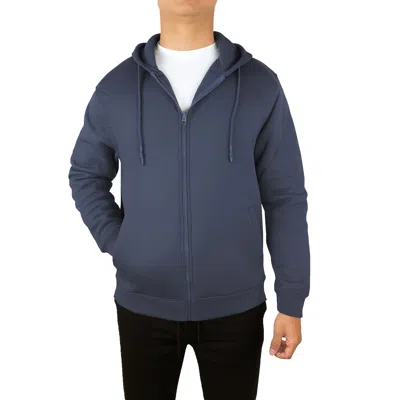 Blue Ice Men's Fleece Line Full Zip-up Hoodie Sweatshirt In Blue