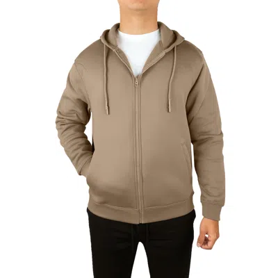 Blue Ice Men's Fleece Line Full Zip-up Hoodie Sweatshirt In Brown