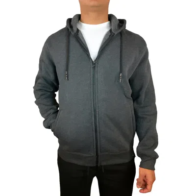 Blue Ice Men's Fleece Line Full Zip-up Hoodie Sweatshirt In Gray