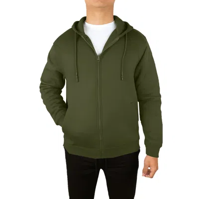 Blue Ice Men's Fleece Line Full Zip-up Hoodie Sweatshirt In Green