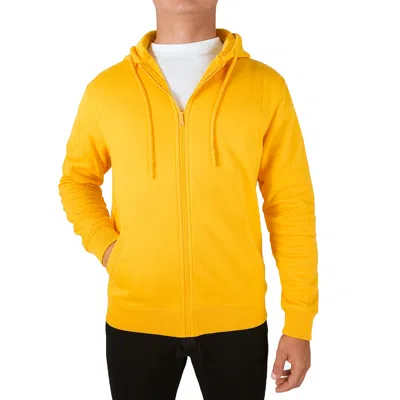 Blue Ice Men's Fleece Line Full Zip-up Hoodie Sweatshirt In Yellow