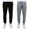 Blue Ice Men's Fleece-lined Jogger Sweatpants With Zipper Pockets-2 Pack In Multi