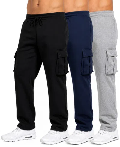 Blue Ice Men's Fleece-lined Cargo Sweatpants, 3-piece In Multi