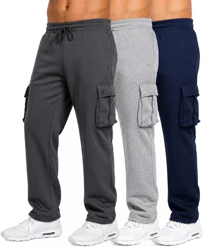 Blue Ice Men's Fleece-lined Cargo Sweatpants, 3-piece In Multi