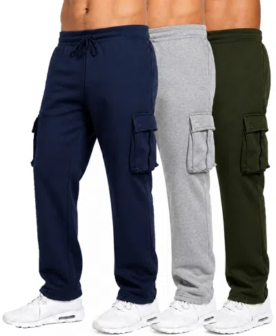 Blue Ice Men's Fleece-lined Cargo Sweatpants, 3-piece In Multi