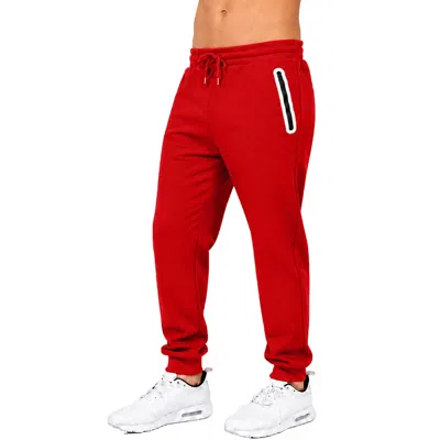 Blue Ice Men's Fleece-lined Jogger With Heat Seal Zipper Side Pockets In Red