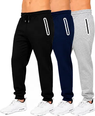 Blue Ice Men's Fleece-lined Slim-fit Jogger Sweatpants, 3-pack Set In Multi