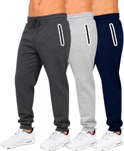 Blue Ice Men's Fleece-lined Slim-fit Jogger Sweatpants, 3-pack Set In Multi