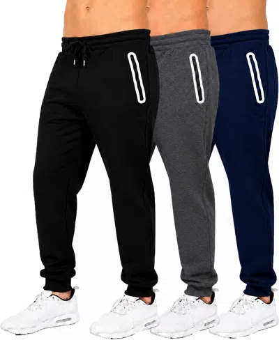 Blue Ice Men's Fleece-lined Slim-fit Jogger Sweatpants, 3-pack Set In Multi