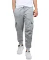 Blue Ice Men's Heavyweight Fleece-lined Cargo Jogger Sweatpants In Heather Gray