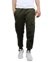Blue Ice Men's Heavyweight Fleece-lined Cargo Jogger Sweatpants In Olive