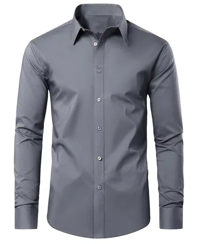 Blue Ice Men's Long Sleeve Classic Dress Shirt In Grey