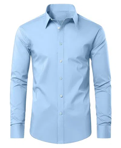 Blue Ice Men's Long Sleeve Classic Dress Shirt In Light Blue